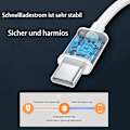 Miniatyrbillede 2 af 7: 2M 60W 3A Hurtigopladningskabel USB-C til USB-C Type C PD - Hvid