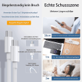 Miniatyrbild 6 av 7: 2M 60W 3A Snabbladdningskabel USB-C till USB-C  Type C PD - Vit
