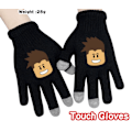 Miniatyrbillede 6 af 9: Roblox Svarta Stickade Handskar Med Touch Funktion Touchhandske Black Model 2