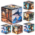 Creative Italian Brainrot-tema Rubik's Cube Tung Tung Tung Sahur AI Meme 3x3 Puzzle Cube Brain Teaser Pædagogisk legetøj A