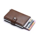 Miniatyrbillede 3 af 5: Brown - RFID Protection Wallet Card Holder 5 Cards (Genuine Leather) Brown