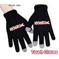 Miniatyrbillede 8 af 9: Roblox Svarta Stickade Handskar Med Touch Funktion Touchhandske Black Model 4