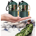 Miniatyrbillede 2 af 10: Nødsovepose med fløjte - varmeisolerende, vandtæt og let - perfekt til overlevelse, camping og vandreture Camouflage Green