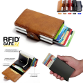 Pikkukuva 3 / 11: Card case Anti-theft with signal blocking RFID- Leather 5 Colors Black Svart PU Läder 12 kort