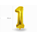 Miniatyrbillede 7 af 9: 90CM NUMBER BALLOON GOLD and Silver METALLIC Gold Guld-4