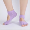 Miniatyrbillede 3 af 9: Yogaskor Yogastrumpor - One Size Tåstretch Sockor 4 Färger Pink gold