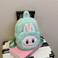 Miniatyrbild 8 av 11: 2024 Labubu Bakcpack för flickor Barn Söt tecknad plysch dockväska Student Kawaii ryggsäck utomhus reseväska Khaki