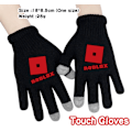 Miniatyrbillede 4 af 9: Roblox Svarta Stickade Handskar Med Touch Funktion Touchhandske Black Model 5