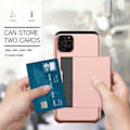 Pikkukuva 8 / 9: iPhone 11 Shockproof Cover with Card Compartment 5 Color Wallet Silver Till iPhone 11 Silver