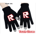 Miniatyrbillede 7 af 9: Roblox Svarta Stickade Handskar Med Touch Funktion Touchhandske Black Model 2