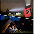 Miniatyrbild 7 av 7: Vevradio med Solceller /Ficklampa - 2000mAh Powerbank Röd