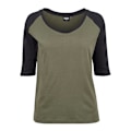 Pikkukuva 1 / 5: T-paita - Urban Classics - Raglan - 3/4-hihat - Pyöreä pääntie - Mukava ja tyylikäs Svart oliv XXXXXL