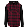 Pikkukuva 5 / 6: Huppari - URBAN CLASSICS - Flanelli - Musta/Punainen - Pitkät hihat - Unisex sort/rød/sort XL