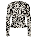 Miniatyrbillede 4 af 6: Turtleneck Dame - Urban Classics - All-Over Print - Lange Ærmer - Mesh Stof - Elastisk Komfort vit svart XS