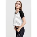 Miniatyrbillede 3 af 6: T-shirt dame - Urban Classic - Baseball - Hvid/Sort - Korte ærmer - Tætsiddende fit vit svart M