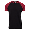 Miniatyrbillede 1 af 5: T-shirt i store størrelser - URBAN CLASSICS - Raglan Kontrast - Sort/Oliven - 100% Bomuld - Korte Ærmer svart/olive XXXXXL