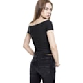 Miniatyrbillede 3 af 4: Urban Classics Damer - Off Shoulder Rib Top uden stropper Svart XL