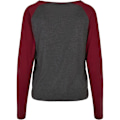 Pikkukuva 2 / 2: Pitkähiha T-paita Naisille - URBAN CLASSICS - Naisten Kontrastiraglan - Anthracite/Bourgogne Träkol/vinröd XXXXXL