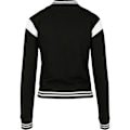 Miniatyrbillede 2 af 5: Teddy-jakke - Urban Classic - Kvinde - Sort/Hvid - Universitetsstil - 63% bomuld, 37% polyester sort hvid XS