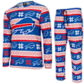 Miniatyrbillede 1 af 4: NFL-hold Vinter JULE Pyjamas Sæt skjorte og bukser Buffalo Bills S