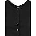 Miniatyrbillede 3 af 4: T-shirt til kvinder - Urban Classics - Cropped Button Up - Sort - Korte Ærmer - Rundet Krave svart M