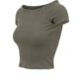 Miniatyrbillede 1 af 4: Urban Classics Damer - Off Shoulder Rib Top uden stropper Oliv jag