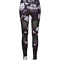 Miniatyrbild 1 av 6: Tights dam - Urban Classics - Stickad - Hög midja - Blommönster - Meshinsatser svart/grå/vit XL