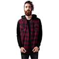 Pikkukuva 1 / 6: Huppari - URBAN CLASSICS - Flanelli - Musta/Punainen - Pitkät hihat - Unisex sort/rød/sort XL