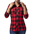 Pikkukuva 2 / 3: Urban Classics Femme - TURNUP FLANELL Paita musta / punainen sort S