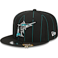 Pikkukuva 1 / 4: Uuden aikakauden 9Fifty Snapback -lippalakki - PINSTRIPE Florida Marlins Blå och vita ränder