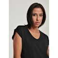 Miniatyrbillede 3 af 6: T-shirt kvinde - Urban Classic - V-udskæring - Korte ærmer - Loose fit - Sort sort L