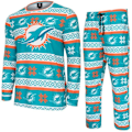 Miniatyrbillede 1 af 4: NFL-hold Vinter JULE Pyjamas Sæt skjorte og bukser Miami Dolphins jag