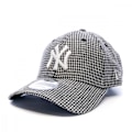 Miniatyrbild 1 av 3: Grå keps för män New Era Yankees - Houndstooth-mönster - Böjd skärm - Justerbar storlek grå M/L