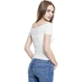 Miniatyrbillede 3 af 4: Urban Classics Damer - Off Shoulder Rib Top uden stropper Vit XL