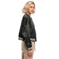 Miniatyrbillede 4 af 4: Oversize satin bomberjakke til kvinder Urban Classics College - sort - M