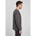 Miniatyrbillede 4 af 5: T-shirt med lange ærmer Urban Classics regulær stribe (store størrelser) mörkgrå/svart XXXXL