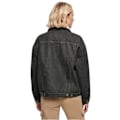 Miniatyrbillede 3 af 4: Oversize kvindedenimjakke med sherpa-krave Urban Classics GT - sort - 2XL Svart XXL