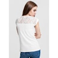 Miniatyrbillede 3 af 6: T-shirt til kvinder - Urban Classics - Blonde Top - Sort - 100% Bomuld - Korte ærmer Vit M