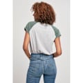 Miniatyrbillede 3 af 6: T-shirt til kvinder - Urban Classics - Kontrast Raglan - Lys grå/grøn - Korte ærmer - Loose fit ljusgrå/grön XL