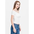 Miniatyrbillede 5 af 6: Top uden stropper - URBAN CLASSICS - Off Shoulder Rib Top - 97% bomuld - Tætsiddende - Kvinde Vit S