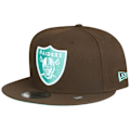 Miniatyrbillede 1 af 3: Casquette Snapback New Era 9Fifty - Las Vegas Raiders - Farve valnød brun - Stil Sportswear valnötsbrun