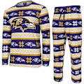 Miniatyrbillede 1 af 4: NFL-hold Vinter JULE Pyjamas Sæt skjorte og bukser Baltimore Ravens jag