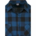 Miniatyrbillede 2 af 3: Chemise Urban Classics tjekket flannel (GT) - blå/sort - L Mörkblå M