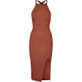 Miniatyrbillede 1 af 4: Urban Classics Damer - Midi Rib Strik Robe Brun XXXXL