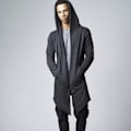 Miniatyrbillede 2 af 4: Cardigan - Urban Classics - ÅBEN KANT LANG - Åbne kanter - Asymmetrisk kant - Sidelommer Trækul XXXXXL