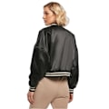 Miniatyrbillede 3 af 4: Oversize kort satin blouson til kvinder Urban Classics College - sort - XS