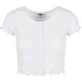 Miniatyrbillede 1 af 4: T-shirt til kvinder - Urban Classics - Korte knapper - Hvid - Korte ærmer - Regular fit Vit jag