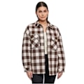 Miniatyrbillede 1 af 4: Pudebluse i flannel til kvinder Urban Classics - rosa/brun - M
