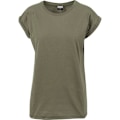 Miniatyrbild 5 av 6: T-shirt dam - Urban Classic - Förlängd - Färg oliv - Lång passform - 100% bomull oliv XL