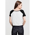 Miniatyrbillede 6 af 6: T-shirt dame - Urban Classic - Baseball - Hvid/Sort - Korte ærmer - Tætsiddende fit vit svart M